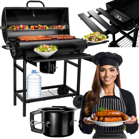 Barbecue a carbone da giardino con 2 griglie e cassetto raccogli cenere BAREL