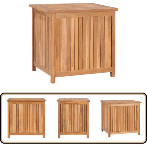 Boîte de rangement de jardin 60x50x58 cm Bois de teck solide - Coffre De Rangement Jardin - Rangement Exterieur - Meuble De Jardin - Bois De Teck - Coffre De Rangement En Bois