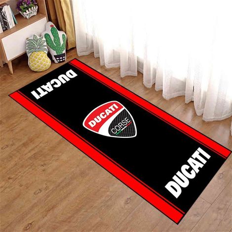 Tapis long en velours cristal, tapis décoratif pour moto, résistant aux taches, à l'usure et facile à nettoyer, tapis de chevet - 50 x 160 cm [Dos en velours cristal à pois]