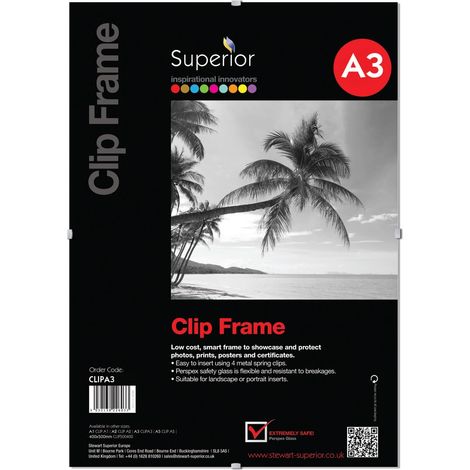 Cadre à clip à chargement arrière sans cadre avec verre de sécurité en plexiglas pour la maison/le bureau (1/5)