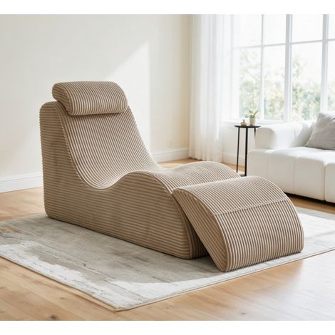 Fauteuil scandinave design unique, assise confortable HR, coussin déhoussable, poche de rangement, 200kg, 160cm (1/5)