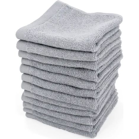 Serviette Invité - 30x30 Cm - 400 G M2 - 100% Algodón - Gris Plata - Pack De 12 (1/5)