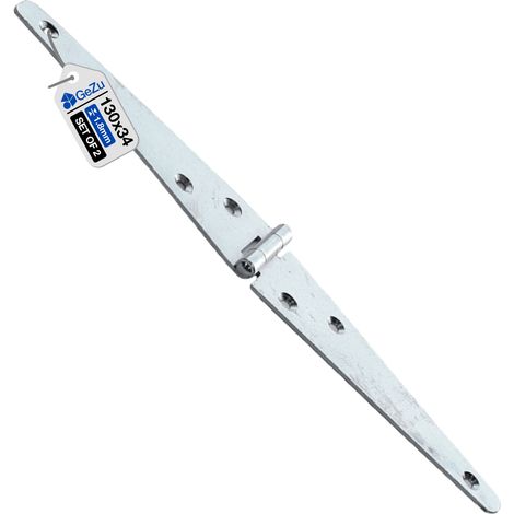 Lot de 2 Charnières de portail ⌀ 130 mm – Galvanoplastie – Penture bout droit – Pentures lourdes avec gonds sur platine – Fixation robuste pour portails et structures bois – GeZu Impex