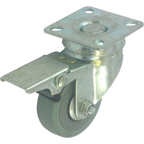 Roulettes industrielles Pivotant avec frein RS PRO, Diam 50mm, 50kg ( Prix pour 1 ) (1/3)