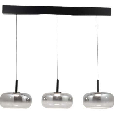 Lampada a Sospensione LED Devero 3x7W 2550lm CCT Dimmerabile a step, Struttura in metallo e vetro borosilicato colore Grigio chiaro sfumato - Devero (1/3)
