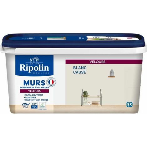 Pintura para pared blanco roto terciopelo RIPOLIN Interior 2.5l