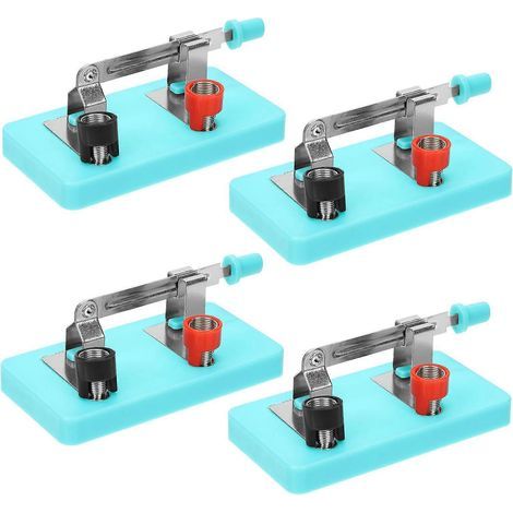 Set mit 4 einpoligen, einpoligen Schaltern (einkomponentig) – Lehrmaterial für elektrische und physikalische Experimente – 7,5 x 4 cm – Himmelblau (1/4)