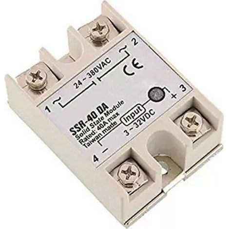 Halbleiterrelais 1-phasig DC/AC-Platine 40A AC24–380V SSR 40DA Kunststoffgehäuse Elektronisches Bauteil