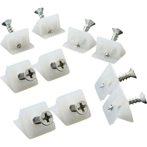 200 Pièces renfort tiroir équerre blanc vis réparation fixation Tiroir étagère de meuble bas affaissement de réparation Connecteur Arrière Stabilisateurs pour fond de tiroir réparer les cales- (1/4)