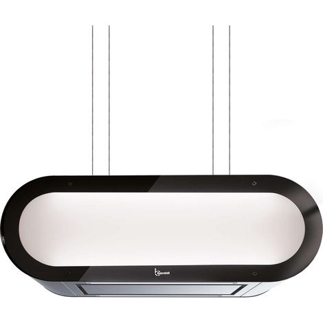 HOTTE ALEXA cm. 90 x 30 cm - Acier inoxydable, verre - 800 m³/h - Lumière blanche (1/3)