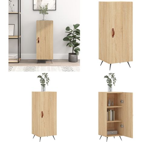 Buffet Chêne sonoma 34,5x34x90 cm Bois d'ingénierie - Buffet Moderne - Meuble De Rangement - Commode - Armoire Murale - Décoration Intérieure - Home & Living (1/5)