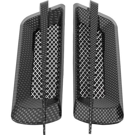 Bouchon autocollant pour ventilation de voiture,2pcs universel voiture latérale flux d'air grille d'entrée d'air évent Mesh trou couvercle décoratif décoratif ABS plastique autocollant (1/5)