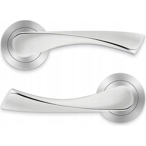 Doppelseitige Türgriffe 65 mm gebürstetes Aluminium 4 Stück innen (1/2)
