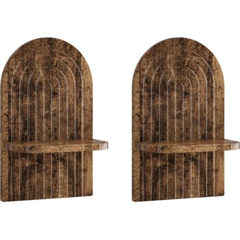 Estante de pared 2 uds. Madera envejecida 23 x 13.5 x 37.5 cm vidaXL (1/5)