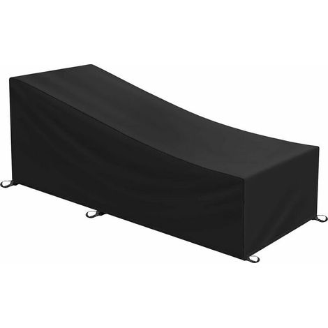 Housse de transat imperméable en tissu Oxford 210D noir (200x68x40/70CM) (1/5)