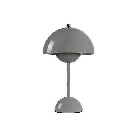 Wiederaufladbare LED-Tischleuchte mit Touch-Schalter, Blumenknospen- und Pilzdesign, Wohnzimmerdekoration, Schreibtisch-Nachttischlampe (Grau)