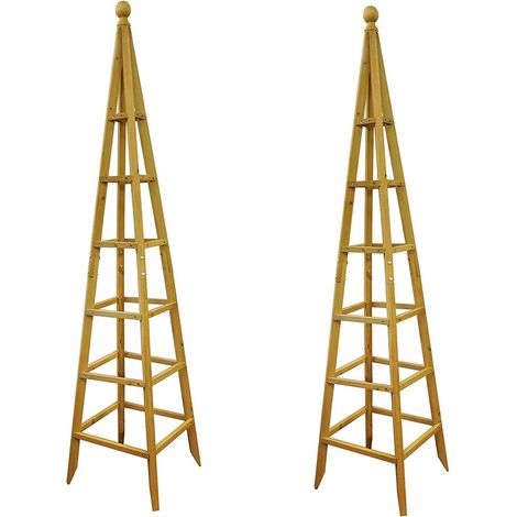 Set of 2 Wooden Garden Obelisks (1.9m) (1/5)
