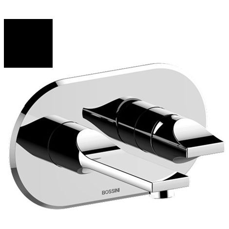Partie externe mitigeur lavabo mural noir mat Apice - Bossini Z00549073
