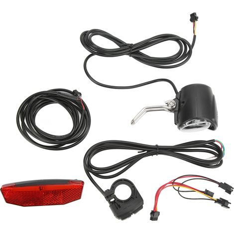 Ensemble d'éclairage vélo électrique phare et feu arrière, interrupteur double, 4 LED ABS, kit 3 en 1 pour usage extérieur (1/5)