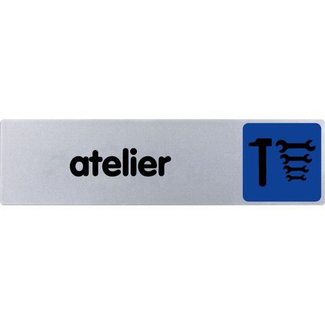 Plaque de porte Atelier - couleur 170x45mm - 4035062