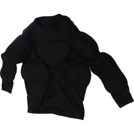 Atmungsaktives, langärmeliges Fußballtrikot mit Polsterung, Milz- und Ellbogenprotektoren, Größe L. Größe L. (1/5)