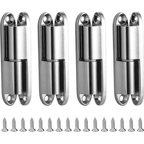 4 Pack Heavy Duty Cabinet Hinges Galvanized Steel Heavy Door Hinges for Interior Wood Frames and Metal Boxes (1/4)