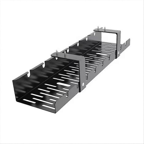 Table de rangement portable de bureau avec cadre à armature métallique, système de gestion des câbles intégré, plateau de rangement métallique (1/5)