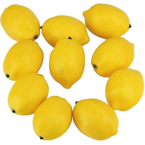 Lot de 20 citrons artificiels jaunes (7,6 cm de long x 5 cm de large). (1/5)