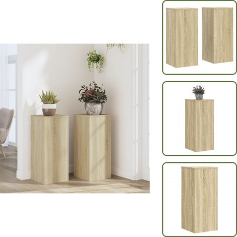 Pflanzenständer 2 Stk. Sonoma-Eiche 30x30x70 cm Holzwerkstoff - Blumenständer - Pflanzenständer - Indoor Pflanzenständer - Wohnzimmerdeko - Dekoration (1/5)