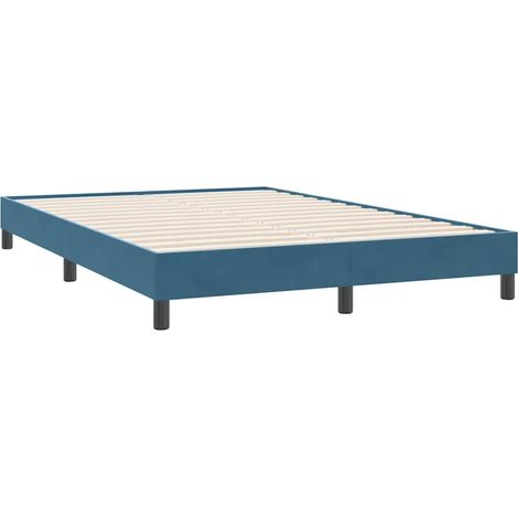 Estructura de cama sin colchón terciopelo azul oscuro 160x220cm vidaXL