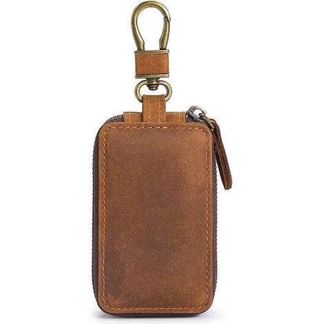 Porte-clés de voiture en cuir vintage portable pour sac porte-clés (1/4)