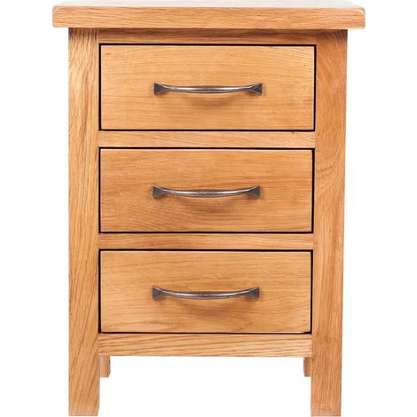 Maison Exclusive - Table de chevet avec 3 tiroirs 40x30x54 cm Bois de chêne massif (1/5)