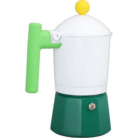 Cafetière italienne Moka en alliage d'aluminium, percolateur à café, idéale pour la maison, le bureau et les voyages (vert). (1/5)
