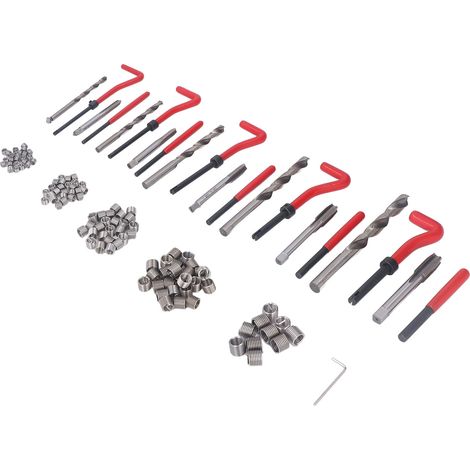 131-teiliges Gewindereparaturset, metrische Gewindebohrer, Gewindeeinsätze M5, M6, M8, M10, M12, Bohrer für Maschinen und Anlagen (1/5)