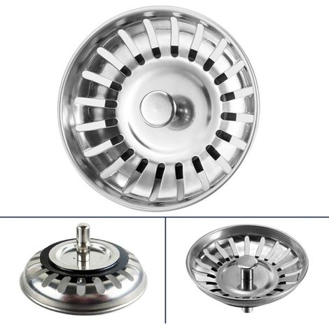 TrAdE Shop Traesio - Tappo Lavello 80mm Cucina Ricambio Lavandino Rifiuti Scarico Piletta Universale - (1/4)