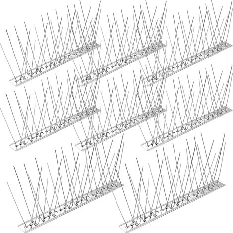 12 Pcs Pic Anti Pigeon, Pique Anti Pigeon Rebord Fenetre, Pic Anti Oiseaux en Acier Inoxydable pour Balcons, toits et fenêtres, Couverture de 3 mètres (1/5)