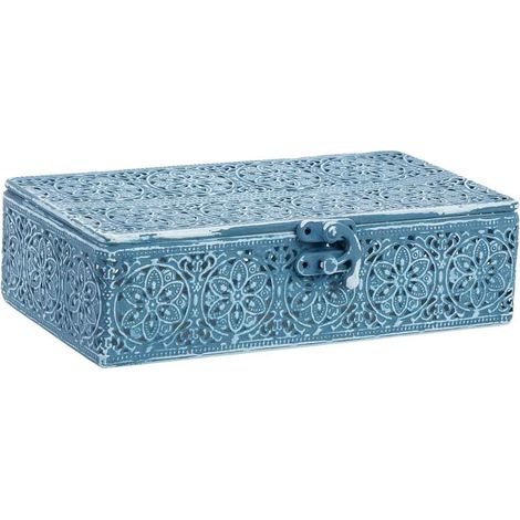 Caja de metal azul 20.5x12.5x6h cm