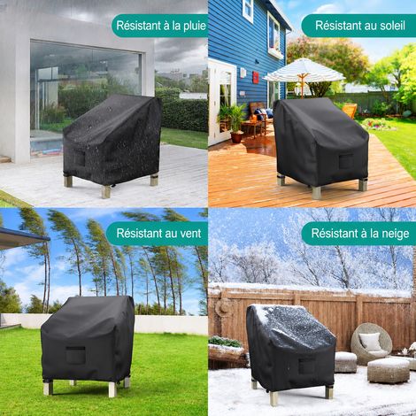 Housse Chaise Jardin 420D Blanc cassé W32H36D37 pouces Lot de 2 Imperméable 33 × 22 × 9 cm 1,2 kg – Livraison gratuite (1/3)