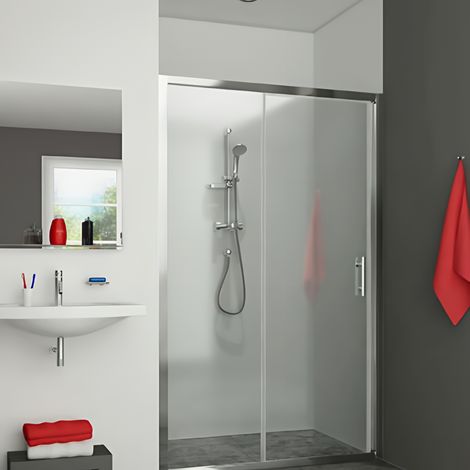 Porte coulissante Equi 137-140cm chromé en verre claire - ROTH - 1406000039 (1/3)