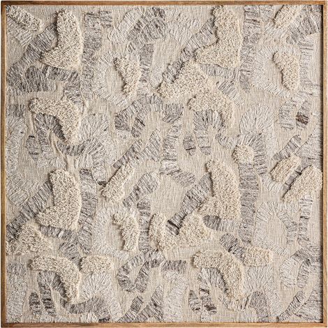 Bram: Toile Contemporaine Élégante en Bois - Beige texturé avec nuances naturelles (1/4)