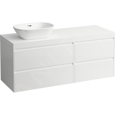 Laufen Lani - Meuble sous-lavabo, 58x137x49 cm, 4 tiroirs, découpe à gauche, blanc mat H4045821122601 (1/2)