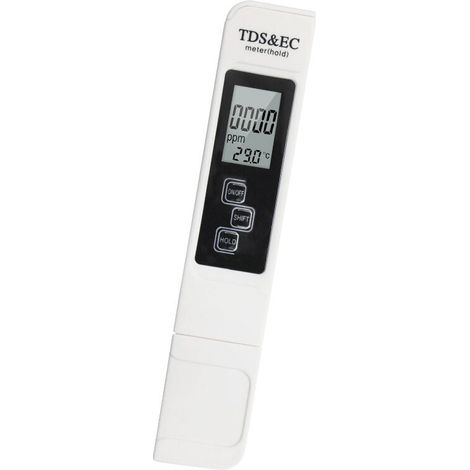 Testeur pH Mètre électronique, TDS&EC Mètre Température, 3 en 1 Testeur de qualité de l'eau avec Écran LCD, Auto-Calibration, Test pour Piscine, Aquarium, Laboratoire,etc. (1/5)
