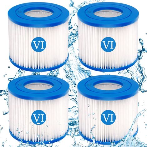 Cartouche filtrante pour piscine, lot de 4 cartouches filtrantes pour spa, cartouche filtrante VI compatible avec les filtres à remous, Miami, Vegas, Monaco, filtre de rechange