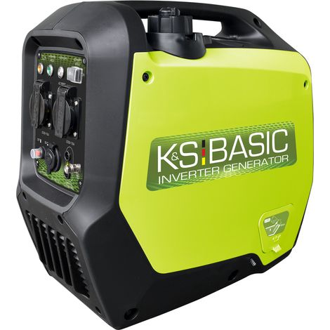 Generador inversor Könner & Söhnen KSB 21i S, 2,1 kW (potencia máxima), silencioso, tecnología ECO, onda sinusoidal pura, ligero y portátil, ideal para acampar, proyectos de bricolaje y dispositivos s