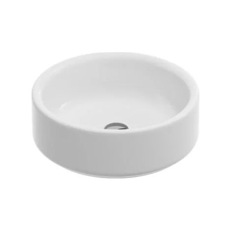 Lavabo appoggio serie won ceramica lucida bianca diametro da 44 cm prima scelta