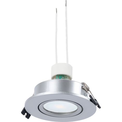 Lotto Faretto da incasso basculante Ø90mm (argento) + lampadina - Bianco Caldo (1/5)