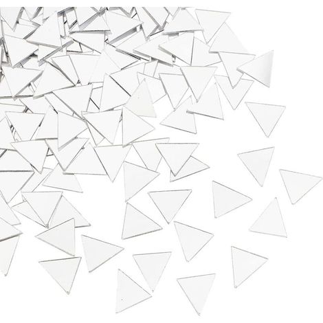 200pcs 25mm Mini Triangle Mirror Tiles Self-Adhesive Decorative Mosaic Tiles Wall Stickers for Home Decor Crafts