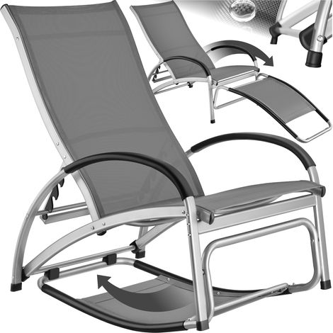Chaise longue 2 en 1 cadre aluminium résistant aux intempéries (1/5)