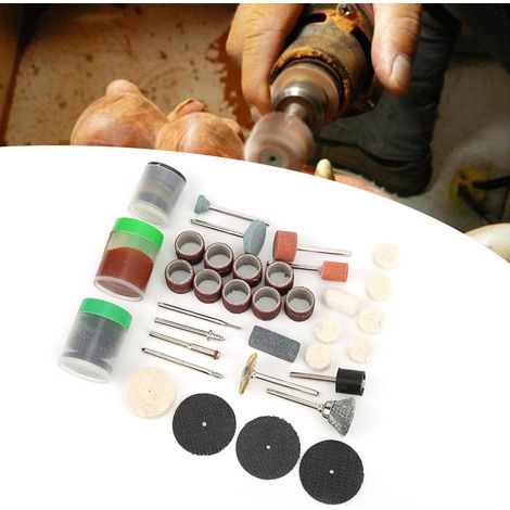 Kit d'accessoires pour outil rotatif électrique 105 pièces pour la sculpture, la découpe, le polissage et le ponçage du bois et du métal (1/5)