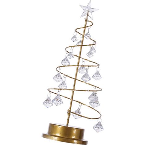 Lampe sapin de Noël en cristal acrylique, suspension décorative de Noël pour bureau ou chambre, blanc chaud (1/5)